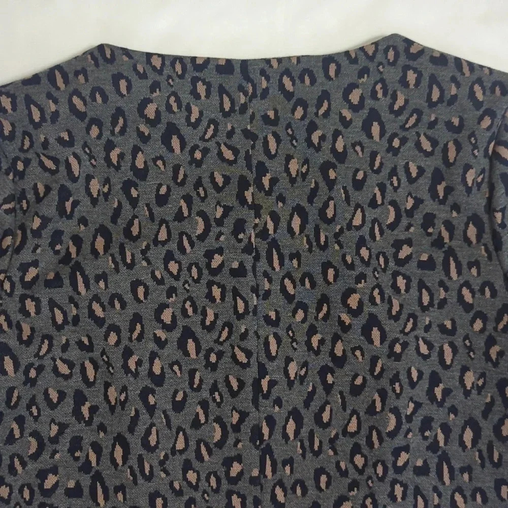 Nicole Miller 3/4 Sleeve Dress Color Grey Leopard Size S - Picture 12 of 14